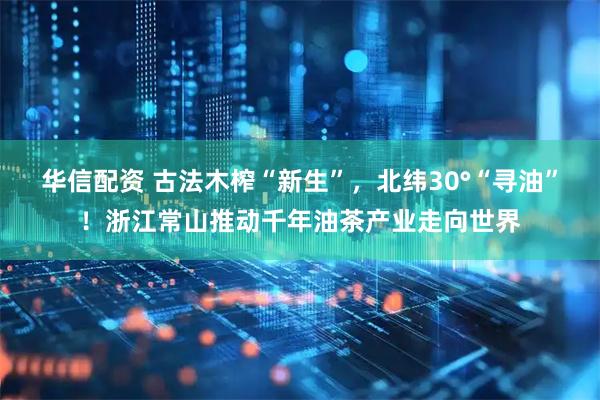 华信配资 古法木榨“新生”，北纬30°“寻油”！浙江常山推动千年油茶产业走向世界