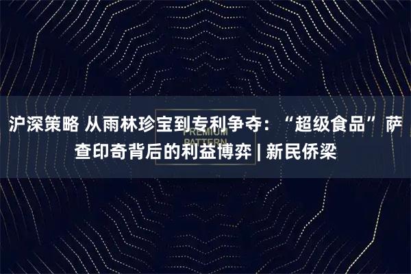 沪深策略 从雨林珍宝到专利争夺：“超级食品” 萨查印奇背后的利益博弈 | 新民侨梁